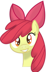 Size: 5000x6747 | Tagged: safe, artist:dropple-rd, imported from derpibooru, apple bloom, earth pony, pony, bust, female, filly, grin, looking at you, portrait, smiling, solo