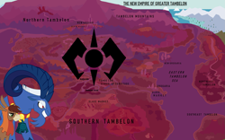 Size: 2169x1355 | Tagged: safe, imported from derpibooru, bray, grogar, donkey, sheep, alternate timeline, alternate universe, emperor grogar, empire, empire of tambelon, equestria, male, map, ram, renamed, tambelon