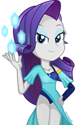 Size: 1000x1639 | Tagged: safe, artist:steyrrdash, imported from derpibooru, rarity, equestria girls, clothes, female, legs together, leotard, magic, show accurate, simple background, solo, transparent background, vector