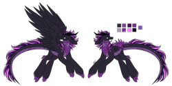 Size: 2935x1462 | Tagged: safe, artist:inspiredpixels, imported from derpibooru, oc, oc only, original species, pony, floppy ears, gritted teeth, reference sheet, simple background, solo, spread wings, transparent background, wings