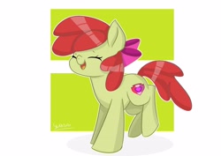 Size: 4000x2828 | Tagged: safe, artist:skylinepony_, imported from derpibooru, apple bloom, earth pony, pony, adorabloom, bow, cute, eyes closed, female, filly, hair bow, mane bow, open mouth, open smile, skylinepony  is trying to murder us, smiling, solo, weapons-grade cute