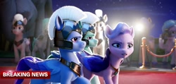 Size: 1605x762 | Tagged: safe, imported from derpibooru, screencap, queen haven, pegasus, pony, spoiler:my little pony: a new generation, 3d, armor, breaking news, camera, carpet, female, g5, guard, guardsmare, helmet, male, mare, my little pony: a new generation, news report, pegasus royal guard, red carpet, royal guard, stallion, thunder flap, zoom zephyrwing