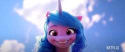 Size: 1915x796 | Tagged: safe, imported from derpibooru, screencap, izzy moonbow, pony, unicorn, spoiler:g5, spoiler:my little pony: a new generation, 3d, cute, g5, grin, hi new friend, izzybetes, my little pony: a new generation, smiling