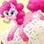 Size: 3000x3000 | Tagged: safe, artist:yukirasha, imported from derpibooru, pinkie pie, earth pony, pony, :p, cupcake, cute, diapinkes, dock, female, food, happy, high res, mare, smiling, tongue out, unshorn fetlocks