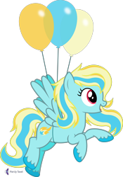 Size: 4000x5700 | Tagged: safe, alternate version, artist:parclytaxel, artist:starponys87, imported from derpibooru, oc, oc only, oc:blazey blue, pegasus, pony, .svg available, absurd resolution, alternate hairstyle, balloon, female, flying, mare, monthly reward, raised hoof, simple background, smiling, solo, transparent background, unshorn fetlocks, vector