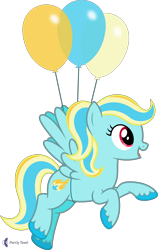 Size: 4000x6343 | Tagged: safe, alternate version, artist:parclytaxel, artist:starponys87, imported from derpibooru, oc, oc only, oc:blazey blue, pegasus, pony, .svg available, absurd resolution, alternate hairstyle, balloon, female, flying, mare, monthly reward, raised hoof, simple background, smiling, solo, transparent background, unshorn fetlocks, vector