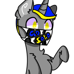 Size: 2000x2000 | Tagged: safe, artist:goldlines005, imported from derpibooru, oc, oc only, pony, unicorn, base used, bust, chest fluff, face mask, high res, horn, male, mask, simple background, solo, stallion, transparent background, unicorn oc