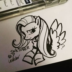 Size: 595x592 | Tagged: safe, artist:veskler, imported from derpibooru, fluttershy, pegasus, pony, female, inktober, inktober 2016, lineart, mare, wings