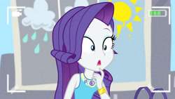 Size: 3410x1920 | Tagged: safe, imported from derpibooru, screencap, rarity, best trends forever, equestria girls, equestria girls series, best trends forever: twilight sparkle, bracelet, camera shot, female, geode of shielding, jewelry, magical geodes, open mouth, rarity peplum dress, sleeveless, solo