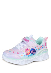 Size: 762x1100 | Tagged: safe, imported from derpibooru, izzy moonbow, sunny starscout, earth pony, pony, unicorn, 2d, clothes, duo, female, g5, mare, merchandise, official, shoes, text