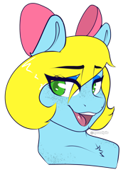 Size: 1912x2763 | Tagged: safe, artist:holomouse, imported from derpibooru, oc, oc only, oc:sugar sweet, pony, bust, commission, portrait, smiling, solo