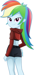 Size: 1000x2182 | Tagged: safe, artist:steyrrdash, imported from derpibooru, rainbow dash, equestria girls, ass, butt, clothes, dreamworks face, female, hand on hip, looking at you, looking back, looking back at you, rainbutt dash, rear view, sexy, show accurate, simple background, smiling, smiling at you, smirk, solo, stupid sexy rainbow dash, transparent background, vector