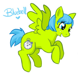 Size: 509x498 | Tagged: safe, artist:derples, artist:laura frick, artist:melongifts, imported from derpibooru, oc, oc only, oc:bluebell, pegasus, pony, ponysona, simple background, solo, white background