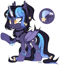 Size: 2048x2200 | Tagged: safe, artist:moonbatz, imported from derpibooru, oc, oc only, oc:stella luna, alicorn, bat pony, bat pony alicorn, pony, bat wings, female, high res, horn, mare, simple background, solo, transparent background, wings