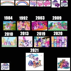 Size: 2000x2000 | Tagged: safe, artist:mlpfan3991, edit, edited screencap, imported from derpibooru, screencap, applejack, bon bon (g1), bright eyes, cheerilee (g3), clover (g1), fluttershy, hitch trailblazer, izzy moonbow, melody, patch (g1), pinkie pie, pinkie pie (g3), pipp petals, rainbow dash, rainbow dash (g3), rarity, sci-twi, scootaloo (g3), sparkler (g1), spike, spike the regular dog, starlight (g1), starsong, sunny starscout, sunset shimmer, sweetheart, sweetie belle (g3), toola roola, twilight sparkle, zipp storm, alicorn, dog, dragon, earth pony, pegasus, pony, unicorn, equestria girls, equestria girls series, my little pony tales, my little pony: pony life, the last problem, 1984, 1992, 2003, 2009, 2010, 2013, 2019, 2020, 2021, bipedal, female, g1, g2, g3, g3.5, g4, g4.5, g5, glasses, high res, humane five, humane seven, humane six, intro, male, mane five (g5), mane seven, mane six, my little pony: a new generation, older, older applejack, older fluttershy, older mane seven, older mane six, older pinkie pie, older rainbow dash, older rarity, older spike, older twilight, pony life, series evolution, twilight sparkle (alicorn)