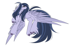 Size: 1500x1008 | Tagged: safe, artist:inspiredpixels, imported from derpibooru, oc, oc only, pegasus, pony, colored hooves, female, floppy ears, looking back, mare, signature, simple background, solo, spread wings, transparent background, unshorn fetlocks, wings