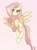 Size: 753x1023 | Tagged: safe, artist:nin10ja, imported from derpibooru, fluttershy, pegasus, pony, blushing, chest fluff, cute, female, fluttershy is not amused, flying, head turned, looking at you, mare, shyabetes, solo, spread wings, stern, turned head, unamused, wings