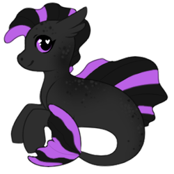 Size: 300x300 | Tagged: safe, artist:princess-moonbeam, imported from derpibooru, oc, oc only, merpony, seapony (g4), dorsal fin, fish tail, flowing tail, purple eyes, simple background, smiling, solo, tail, transparent background, wingding eyes