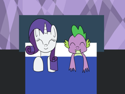 Size: 1280x960 | Tagged: safe, artist:platinumdrop, imported from derpibooru, rarity, spike, dragon, unicorn, female, male, request, shipping, sleeping, sparity, straight
