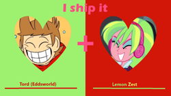 Size: 1192x670 | Tagged: safe, imported from derpibooru, imported from ponybooru, lemon zest, equestria girls, friendship games, crossover, crossover shipping, eddsworld, female, male, shipping, shipping domino, template, tord (eddsworld), torzest