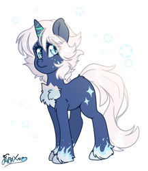 Size: 4600x5300 | Tagged: safe, artist:fluffyxai, imported from derpibooru, oc, oc only, oc:zodia, unicorn, chest fluff, sparkles, stars