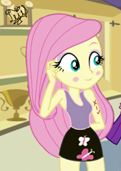 Size: 1111x1571 | Tagged: safe, edit, edited screencap, imported from derpibooru, screencap, fluttershy, rarity, equestria girls, alone, blushing, cute, daaaaaaaaaaaw, shyabetes