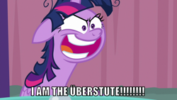 Size: 1066x600 | Tagged: safe, edit, edited screencap, editor:twi clown, imported from derpibooru, screencap, twilight sparkle, alicorn, pony, a trivial pursuit, season 9, spoiler:s09, caption, crazy face, faic, female, folded wings, friedrich nietzsche, image macro, mare, medic, messy mane, open mouth, shrunken pupils, solo, talking, team fortress 2, teeth, text, twi medic, twilight snapple, twilight sparkle (alicorn), wings