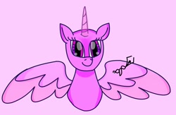 Size: 2196x1436 | Tagged: safe, artist:goldlines005, imported from derpibooru, oc, oc only, alicorn, pony, alicorn oc, bust, eyelashes, female, horn, mare, smiling, solo, spread wings, wings