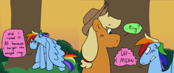 Size: 640x268 | Tagged: safe, artist:tezzart, artist:tezzbot, imported from derpibooru, applejack, rainbow dash, earth pony, pegasus, appledash, comic, dialogue, female, lesbian, shipping