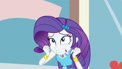 Size: 3410x1920 | Tagged: safe, imported from derpibooru, screencap, rarity, display of affection, equestria girls, equestria girls series, bracelet, clothes, cutie mark, cutie mark on clothes, female, geode of shielding, hairpin, jewelry, magical geodes, rarity peplum dress, solo