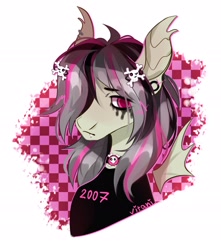 Size: 1816x2058 | Tagged: safe, artist:magicbalance, artist:vitanistarcat, imported from derpibooru, oc, oc only, oc:gravel shine, bat pony, pony, bat pony oc, bat wings, choker, emo, fangs, solo, wings