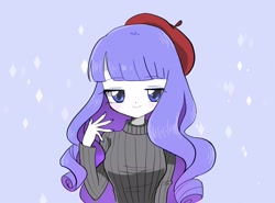 Size: 2508x1857 | Tagged: safe, artist:glitterrrrr, imported from derpibooru, rarity, equestria girls, clothes, nail polish, simple background, solo, sweater