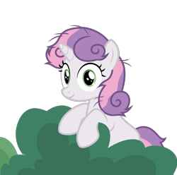 Size: 3020x3000 | Tagged: safe, alternate version, artist:sollace, derpibooru exclusive, imported from derpibooru, sweetie belle, pony, unicorn, growing up is hard to do, bush, cute, female, filly, high res, messy mane, show accurate, simple background, smiling, solo, transparent background, vector