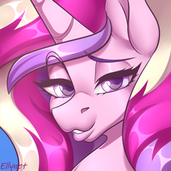 Size: 2000x2000 | Tagged: safe, artist:ellynet, imported from derpibooru, princess cadance, alicorn, pony, bust, female, high res, mare, portrait, solo