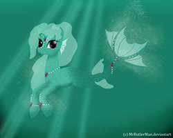 Size: 2000x1600 | Tagged: safe, artist:littlesongbirb, imported from derpibooru, oc, oc only, merpony, seapony (g4), bubble, crepuscular rays, dorsal fin, female, fish tail, flowing mane, flowing tail, jewelry, looking at you, necklace, ocean, pearl necklace, purple eyes, simple background, smiling, solo, sunlight, swimming, tail, underwater, water