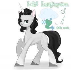 Size: 1600x1571 | Tagged: safe, artist:shamone, imported from derpibooru, pony, unicorn, g5, loki, loki laufeyson, loki odinson, male, marvel, ponified, reference, stallion, the avengers