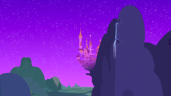 Size: 1280x720 | Tagged: safe, imported from derpibooru, screencap, season 1, the best night ever, background, canterlot, canterlot castle, hill, mountain, night, no pony, scenic ponyville, stars