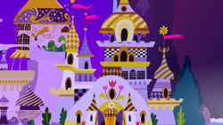 Size: 1280x720 | Tagged: safe, imported from derpibooru, screencap, the best night ever, background, canterlot, canterlot castle, night, no pony, scenic ponyville, tree