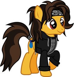 Size: 1198x1251 | Tagged: safe, artist:lightningbolt, derpibooru exclusive, imported from derpibooru, earth pony, pony, .svg available, clothes, happy, headband, hoodie, male, otto wood, ponified, raised hoof, shirt, show accurate, simple background, smiling, solo, stallion, svg, tail, tail wrap, transparent background, undershirt, vector, waterparks