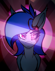 Size: 1100x1400 | Tagged: safe, artist:xeniusfms, imported from derpibooru, oc, oc only, oc:aphelion riley, bat pony, pony, bust, cybernetic eyes, female, looking at you, mare, portrait, sketch, solo