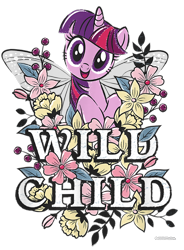 Size: 700x950 | Tagged: safe, imported from derpibooru, twilight sparkle, alicorn, fairy, fairy pony, original species, pony, butterfly wings, cropped, design, fairy wings, female, flower, g4, mare, merchandise, official, shirt design, simple background, solo, text, transparent background, twilight sparkle (alicorn), wings