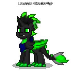 Size: 400x400 | Tagged: safe, imported from derpibooru, oc, oc only, oc:levente, alicorn, pony, pony town, alicorn oc, claws, clothes, green eyes, horn, scarf, solo, standing, tail, wings