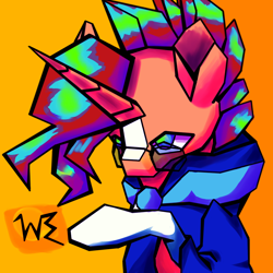 Size: 1024x1024 | Tagged: safe, artist:awhitesheep, imported from derpibooru, sunburst, pony, unicorn, blaze (coat marking), cloak, clothes, coat markings, facial markings, glasses, horn, male, solo, stallion, sunburst's cloak, sunburst's glasses