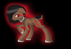 Size: 1357x949 | Tagged: safe, artist:aonairfaol, imported from derpibooru, oc, oc only, earth pony, pony, base used, black background, earth pony oc, eyelashes, female, mare, raised hoof, simple background, solo, sombra eyes, unshorn fetlocks