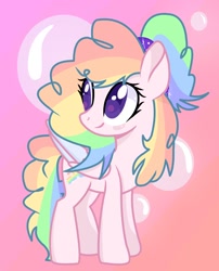 Size: 1116x1382 | Tagged: safe, artist:goldlines005, imported from derpibooru, oc, oc only, pegasus, pony, abstract background, base used, eyelashes, female, looking back, mare, multicolored hair, pegasus oc, rainbow hair, smiling, solo, wings