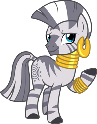 Size: 3000x3834 | Tagged: safe, artist:cloudy glow, artist:cloudyglow, imported from derpibooru, zecora, pony, zebra, she talks to angel, .ai available, .svg available, absurd resolution, female, high res, raised hoof, simple background, smiling, smirk, solo, transparent background, vector