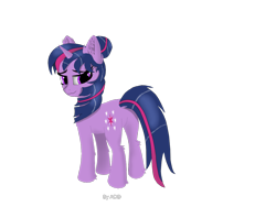 Size: 1080x810 | Tagged: safe, alternate version, artist:acid, artist:edenpegasus, imported from derpibooru, twilight sparkle, pony, unicorn, ear fluff, female, looking back, simple background, solo, transparent background, unicorn twilight