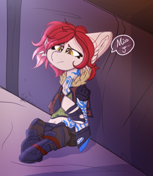 Size: 1412x1628 | Tagged: safe, artist:tizhonolulu, imported from derpibooru, earth pony, pony, borderlands 3, lilith (borderlands), siren (borderlands), solo, teary eyes