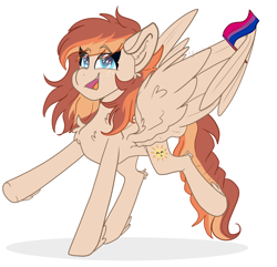 Size: 4478x4314 | Tagged: safe, artist:tizhonolulu, imported from derpibooru, oc, oc only, oc:sunny step, pegasus, pony, bisexual, bisexual pride flag, flag, pride, pride flag, solo