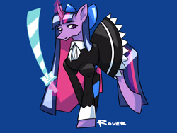 Size: 4000x3000 | Tagged: safe, artist:rover, artist:rrrover, imported from derpibooru, twilight sparkle, pony, unicorn, anarchy stocking, clothes, crossover, dress, goth, holiday, katana, panty and stocking with garterbelt, solo, stockinglight, sword, weapon